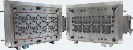 Injection mould for LSR overmoulding